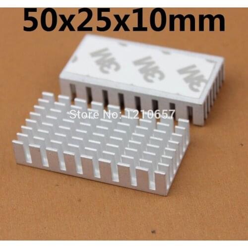1PCS Heat sink 50*25*10MM IC Heat sink Aluminum Cooling Fin 50X25X10MM