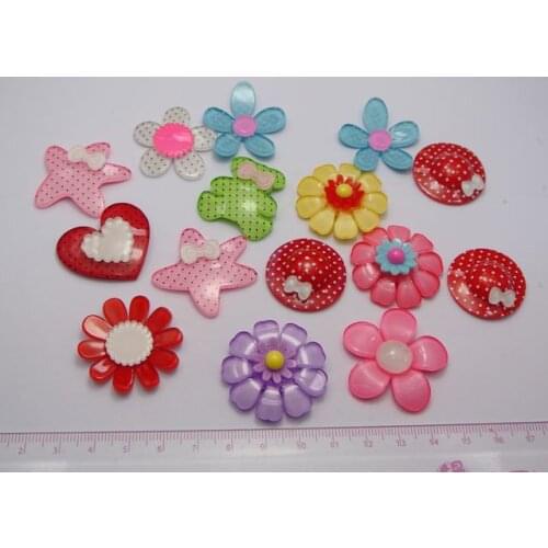15 Assorted Resin Flower Hat Bear Cabochon For Scrapbook Hair Bows DIY Craft