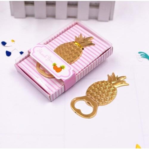 200pcs/lot Fast shipping Wedding Favors Party Favors Gift Gold Pineapple Bottle Opener SN1311