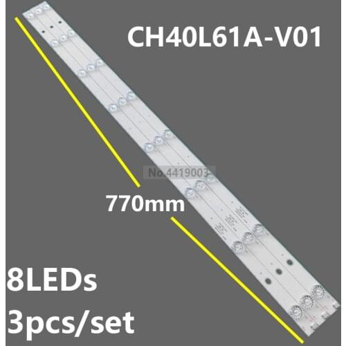 3 PCS Changhong 40U3 40D3 LED Strip 40E2000-8EA DSBJ-WG CH40L61A-V01 8 Lamp Beads