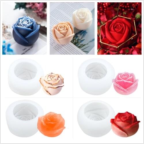 3D Rose Shape Silicone Mold Rose Ice Hockey Mold Mousse Dessert Mould Rose Ice Tray Cake Decorating Tools Cake Tools Bakeware