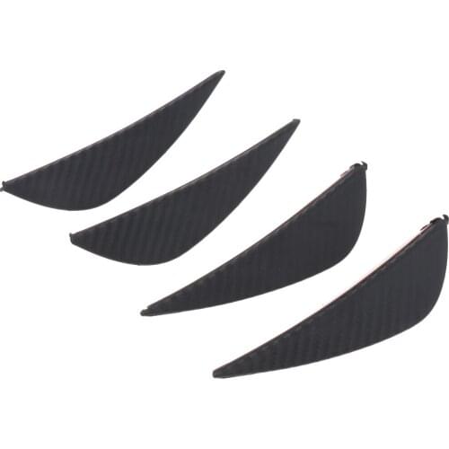 4Pcs Universal Car Front Bumper Body Canards Splitters Fins Lip Kit with Adhesive Black