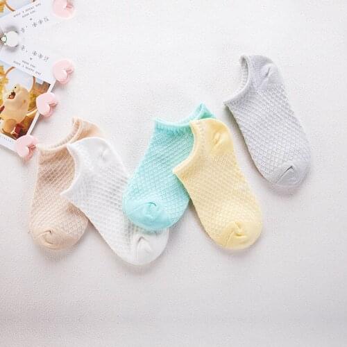 5 pair/lot Quality Soft Mesh Color Matching Summer Cotton Knit Cute Girl Baby Socks Kids Boy Newborn Socks Skarpetki Miaoyoutong