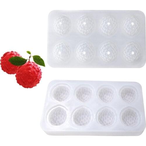 8 3D Lychee Silicone Mold Creative Fruit French Dessert Baking Appliance Mousse Cake Mould