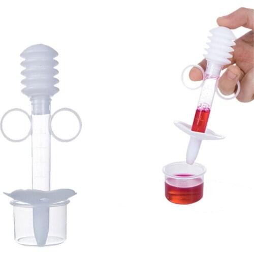 White Baby Kids Needle Type Feeder Newborn Infant Syringe Medicine Feeder With Scale Measuring Cup Baby Pacifier Feeding Utensil