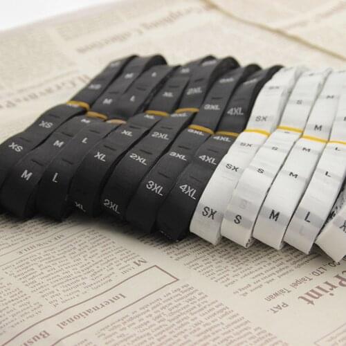 Black white polyester clothing accessories size label collar label clothing trademark letter shoes hat bag DIY Accessories