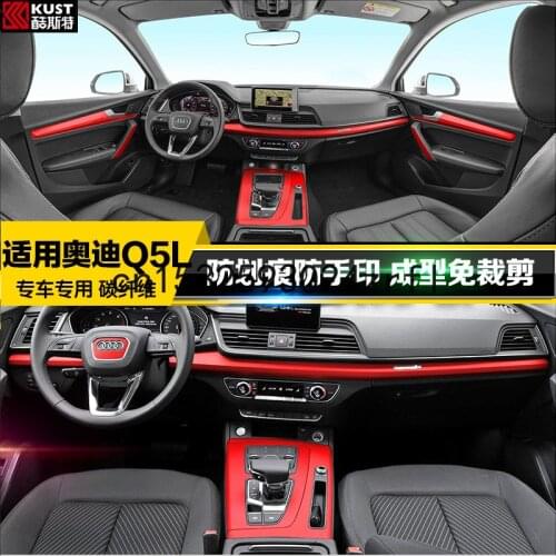 For Audi Q5l Interior Modification Shift Decorative Film Carbon Fiber Film Central Control Armrest Protective Film