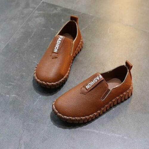 Spring Autumn Kids Low-Top Casual Flexible Sole Soft Bottom Shoes Children Microfiber Leather Shoes Boys British Style Shoes