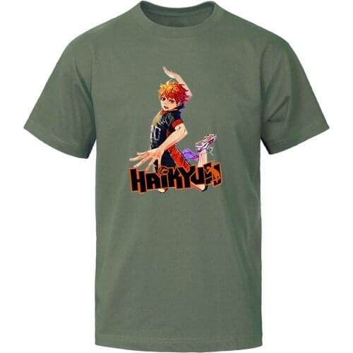 Men Anime Haikyuu Hot Summer Tshirts T Shirt Short Sleeve Tees Japanese T-Shirts Hip Hop Volleyball Club Shirt Round Neck Tops