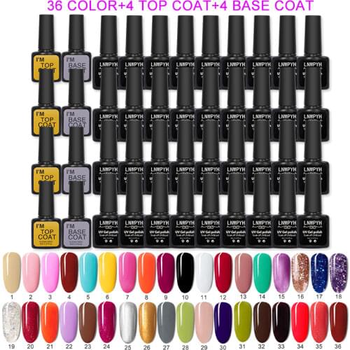 36/27/18/9PCS/Set Gel Nail Polish 8ml Semi-Permanent Varnish With Base and Top Coat For Nail Art Professional Gel