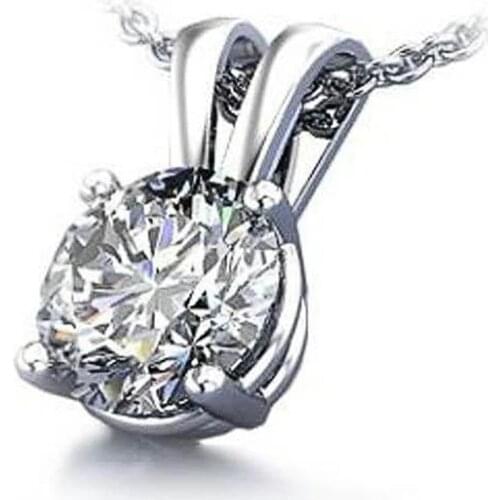 Huitan Temperament Sweet Womens Necklace with Crystal Cubic Zirconia Fashion Versatile Bridal Wedding Necklace Fashion Jewelry