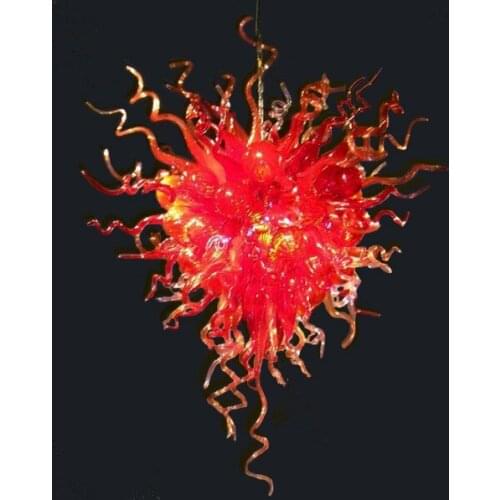 Chinese Modern Art Handmade Modern Red Crystal Chandelier Restaurant Lighting