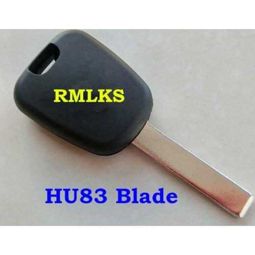 RMLKS Transponder Key Shell Uncut HU83 Blade Fit For Citroen C1 C2 C3 C5 Fit For Peugeot 307 Chip Key With Groove Blade