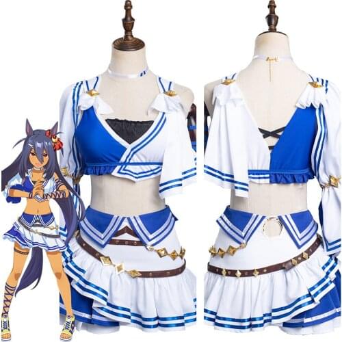 Uma Musume Pretty Derby Cosplay Costume Hishi Top Skirt Outfits Summer Sport Bodysuit Beach Bathing Suit