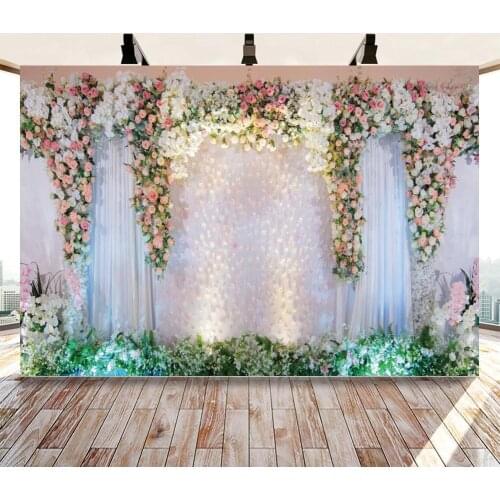 Colorful Flowers Curtain Backdrop Photography Background Wedding Party Decoration Floral Baby Shower Bridal Shower Studio