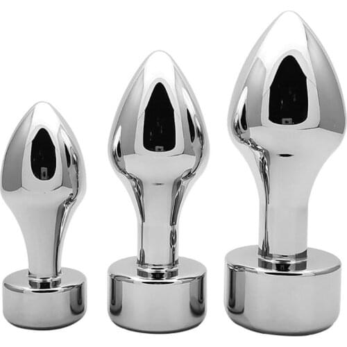 Metal Round Dildo Diamond Butt Plug Stimulation G-point Masturbator Adult Couples Sex Toys S/M/L Size