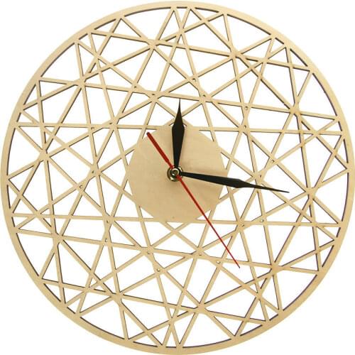 Polygonal Modern Geometry Wooden Wall Clock Cobweb Contemporary Style Laser Cut Living Room Clock Housewarming Gift Home Decor