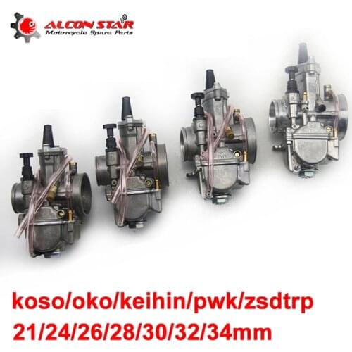 Alconstar- 21 24 26 28 30 32 34mm Carburator KOSO KEIHIN PWK OKO Motorcycle Carburador With Power Jet Used 2T 4T Scooter ATV UTV