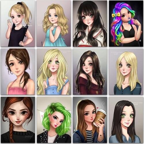 5D DIY Diamond Painting Kit Paint Cartoon Cute girl princess angel Full Square&Round embroidery mosaic Cross stitch home decor