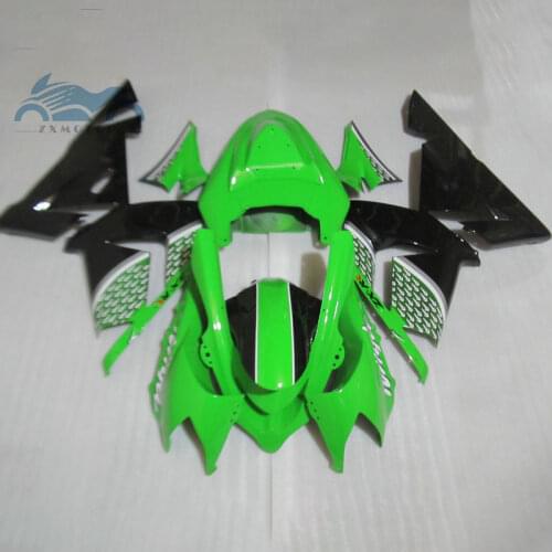Free Custom Motorcycle fairing kits for KAWASAKI Ninja ZX 10R 2004 2005 ABS sports fairings kit 04 05 ZX10R green black parts