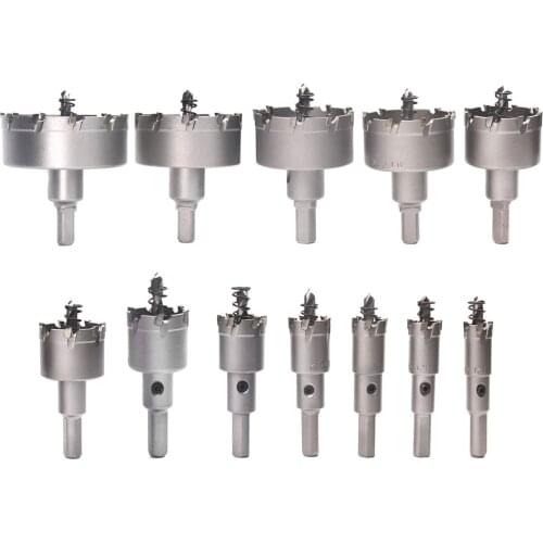 12 PC 16mm-70mm Alloy Drill Bit Holes Set for Iron Sheet Stainless Steel Drill Bit Hole Saw Cutter Triangular Handle