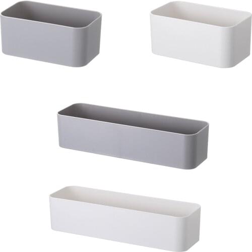 Wall Mounted Office Organizer Cosmetic Storage Box Bathroom Storage Rack Wall Shelf Stand Case School Office Stationery