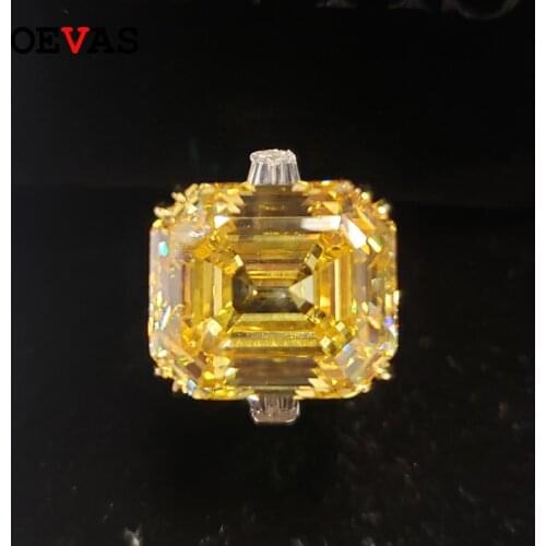 OEVAS Vintage 925 Sterling Silver Created Moissanite Gemstone Engagement Couple Rings Wedding Bride Band Party Jewelry Wholesale