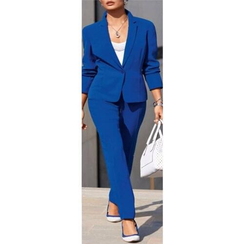 Time-limited Full Cotton Pantalones Mujer Hot Sale Womens Work Wear Jacket Formal Lady Casual Business Office Pants Suit