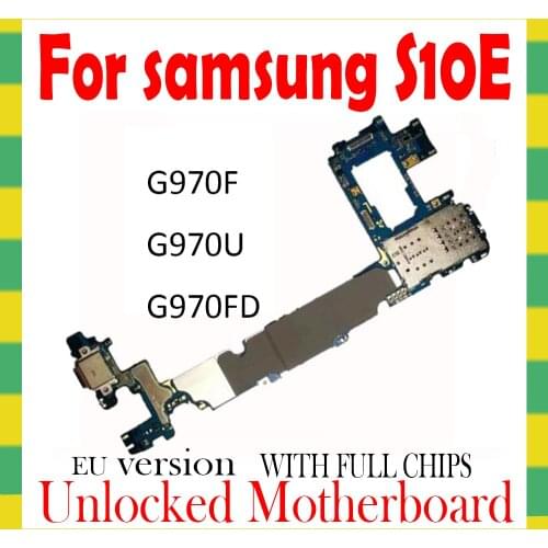 Original Mainboard For Samsung Galaxy S10E G970FD DUAL SIM G970F G970U Unlocked Motherboard With Full Chips Unlock Logic Boards
