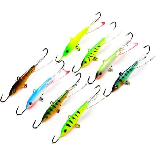 FTK 1PC 15g/78mm Ice Fishing Lures Winter Fishing Baits Lead Jigging Bait Hard Lure Balancer With Treble Hooks For Fish