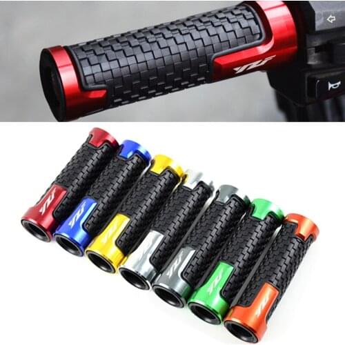 For YAMAHA YZF R1 R25 R3 R6 R15 R125 Blue Motorcycle 7/8" 22mm Hand Grips CNC Aluminum Rubber Gel Grip Motorbike Accessories