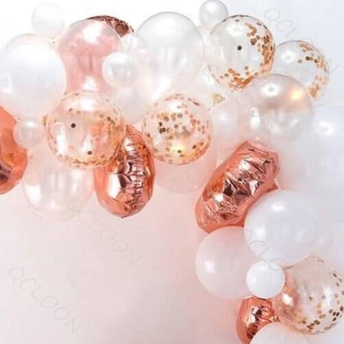 Rose Gold Balloon Arch Kit White Latex Balloon Wedding Party Garland Balloons Baby Shower Supplies Backdrop Decor