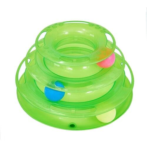 3 Levels Pet Cat Toy Tower Tracks Disc Interacitve Cat Toys Ball Training Amusement Plate Cat Tracks Toys For Cats Kitten jouets