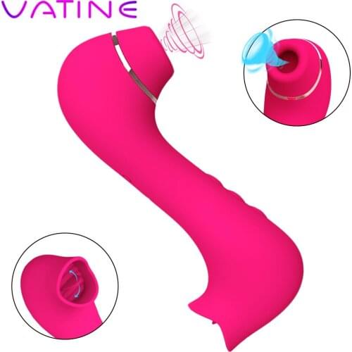 VATINE 10 Modes Suction And Tongue Licking Vibrator For Clitoris Vagina Nipple Anal Massager Vibrators For Women Couples