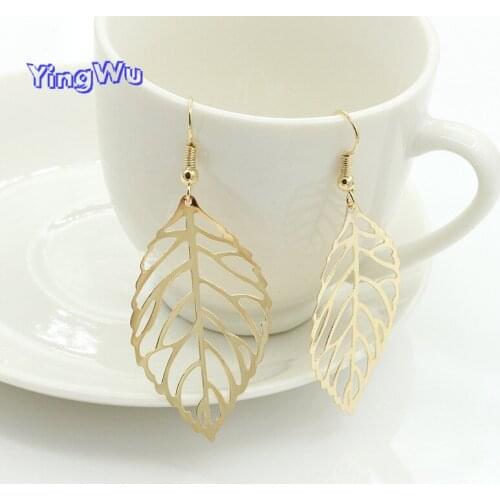 Vintage Bohemia Long Big Hollow Leaf Drop Earrings For Women Wedding Jewelry Gift