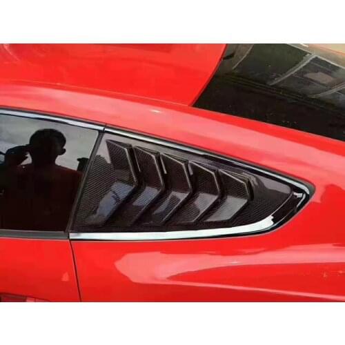 High Quality Real Carbon Fiber Vents Door Rear Side Window 1/4 Quarter Scoop Louver Covers For Ford Mustang 2015-2019 Car Stylin