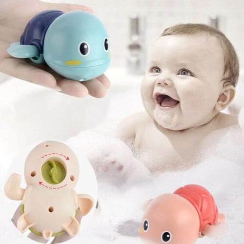 Cute Cartoon Toddler Bath Toys Wind-Up Turtle Bathroom Baby Clockwork Animal Toy