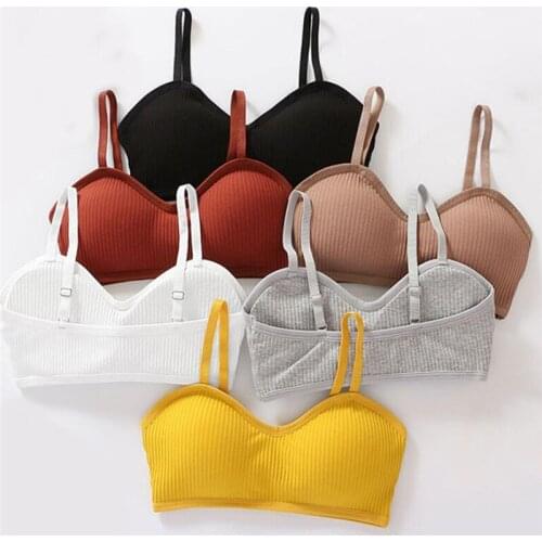 Casual Women Underwear Shear Seamless Vest Bra Tops Slim New Solid Crop Top Without Steel Ring Ladies Slim Vest Top 2021 New