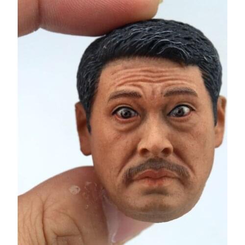 1/6 Scale Ng Man Tat Head Sculpt Comedy Superstar Head Carving Model for 12 In Action Figure Phicen JIAOUL Doll Toy