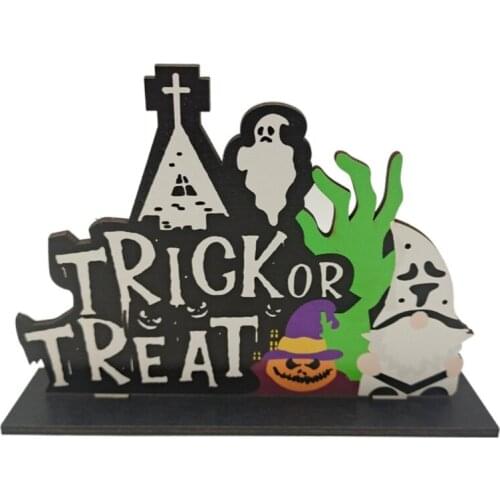 1PC Wooden Pendant Table Decor Durable for Long-lasting Sturdy Harvest Festival Rope Design Words Pumpkin Ghost Trick