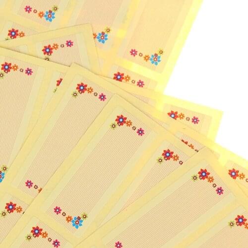 120pcs Blank DIY Seal Sticker Flower Design Rectangle Paper Point Sticker Self-adhesive DIY Paper Label