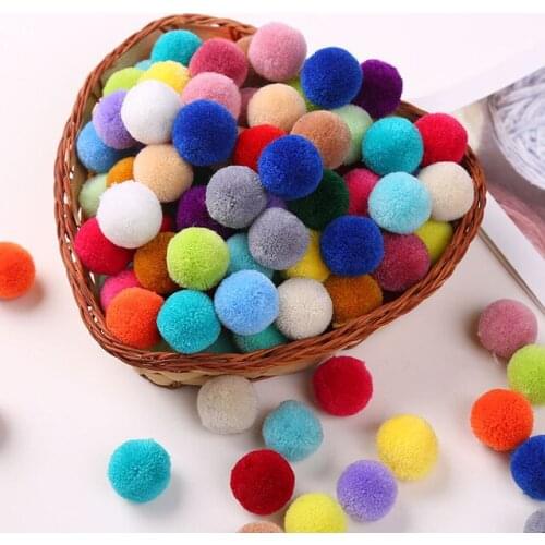 2cm 2.5cm 3cm 4cm 200pc Soft Round Shaped Pompom Balls Fluffy Pom Pom For Kids Clip DIY Garment Handcraft