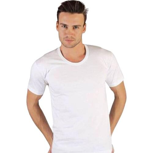 6 pcs 100 Male Cotton Undershirt White Undershirt Passion Bicycle Collar Short-Sleeve White Combed Gift Men Gift Linen set