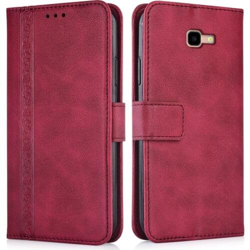 Luxury Flip Wallet Leather Case for Samsung Galaxy J4 Plus 2018 J415 J4+ J415F SM-J415F Magnetic Book Protect phone back Cover