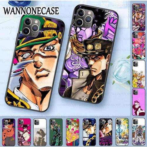Black TPU Soft silicone Phone Cover For iphone 11pro 5s 6s 7 8plus x xs xr xsmax coque Cellphones JoJos Bizarre Adventure JOJO