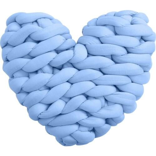 Heart Shaped Pillow Handmade Weave Knitted Chunky Cushion Super Soft Throw Pillow For Sofa Bed Home Decor Wife Girlfriend Gift