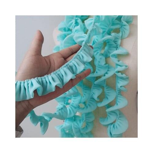 Double layer soft pleated chiffon fungus ears ruffled hat small skirt lace accessories decoration
