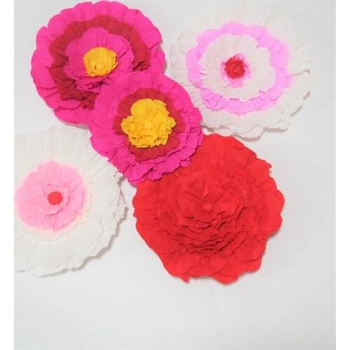 2018 Giant Crepe Paper Flowers 5PCS For Wedding & Event Backdrop Decor Baby Nursery Baby Shower Fashion Show Windows Display