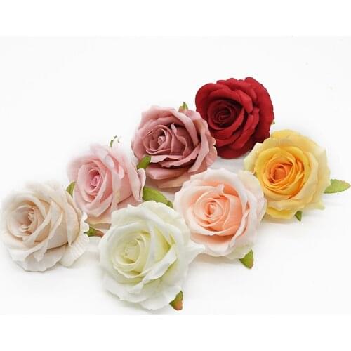 5 pieces Artificial flowers Velvet Roses wedding decorative flowers wall home decoration accessories scrapbooking christmas