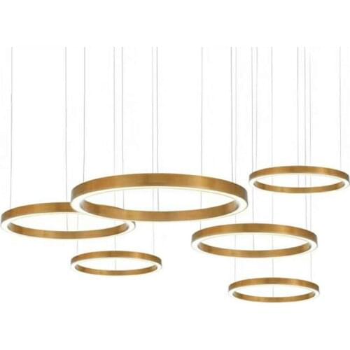 Ring design modern LED chandelier lamp stainless steel gold chandelier living lighting and projects lights